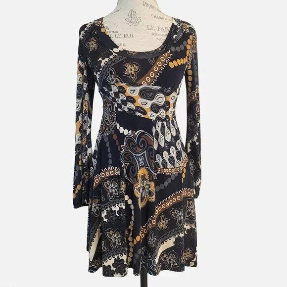 Charlotte Russe Multi-Colored Pattern Midi Dress - S - Picture 1 of 11